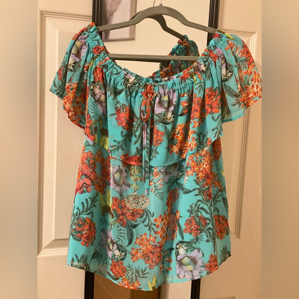 Decree tropical off the shoulder blouse - Picture 1 of 2